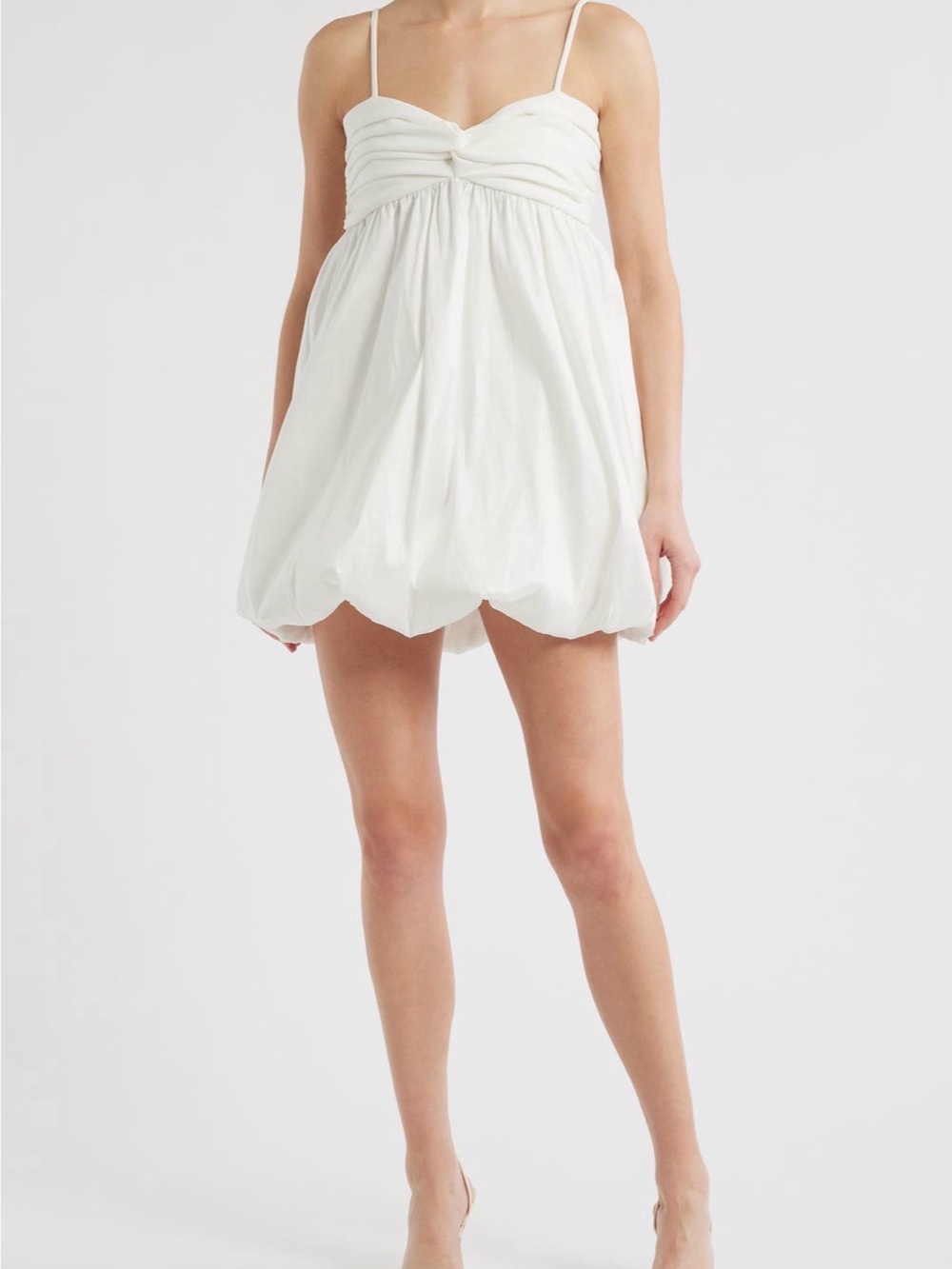 Likely Serefina Mixed Media Bubble Mini Dress- White